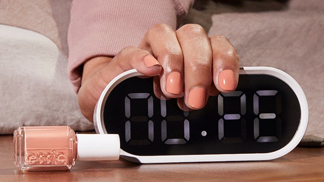 Essie pink nail polish Snooze in