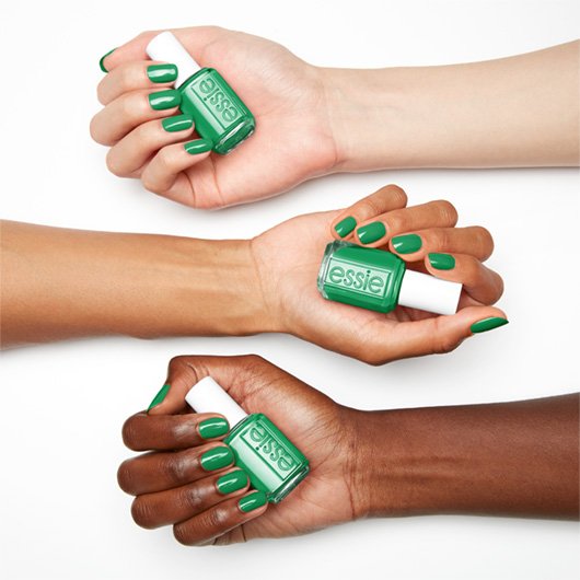 grass never greener green nail polish on 3 skintones