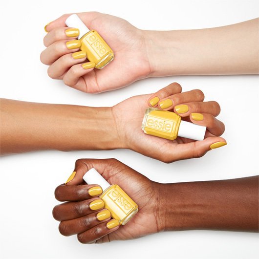 sunshine be mine yellow nail polish on 3 skintones