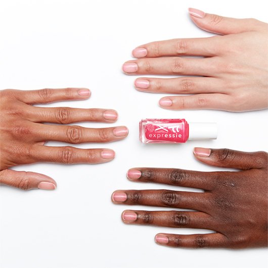 ethereal glow red fx top coat nail polish on 3 skintones