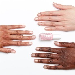  faux real pink fx top coat nail polish on 3 skintones