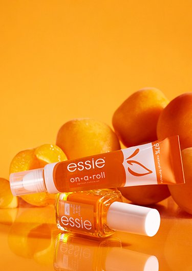 Cuticle care formula bottles one on-a-roll, and one bottled nail polish Essie